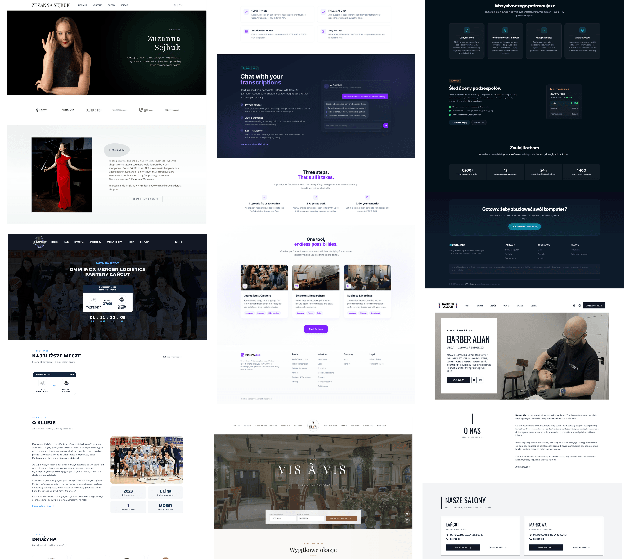 Mockup strony internetowej