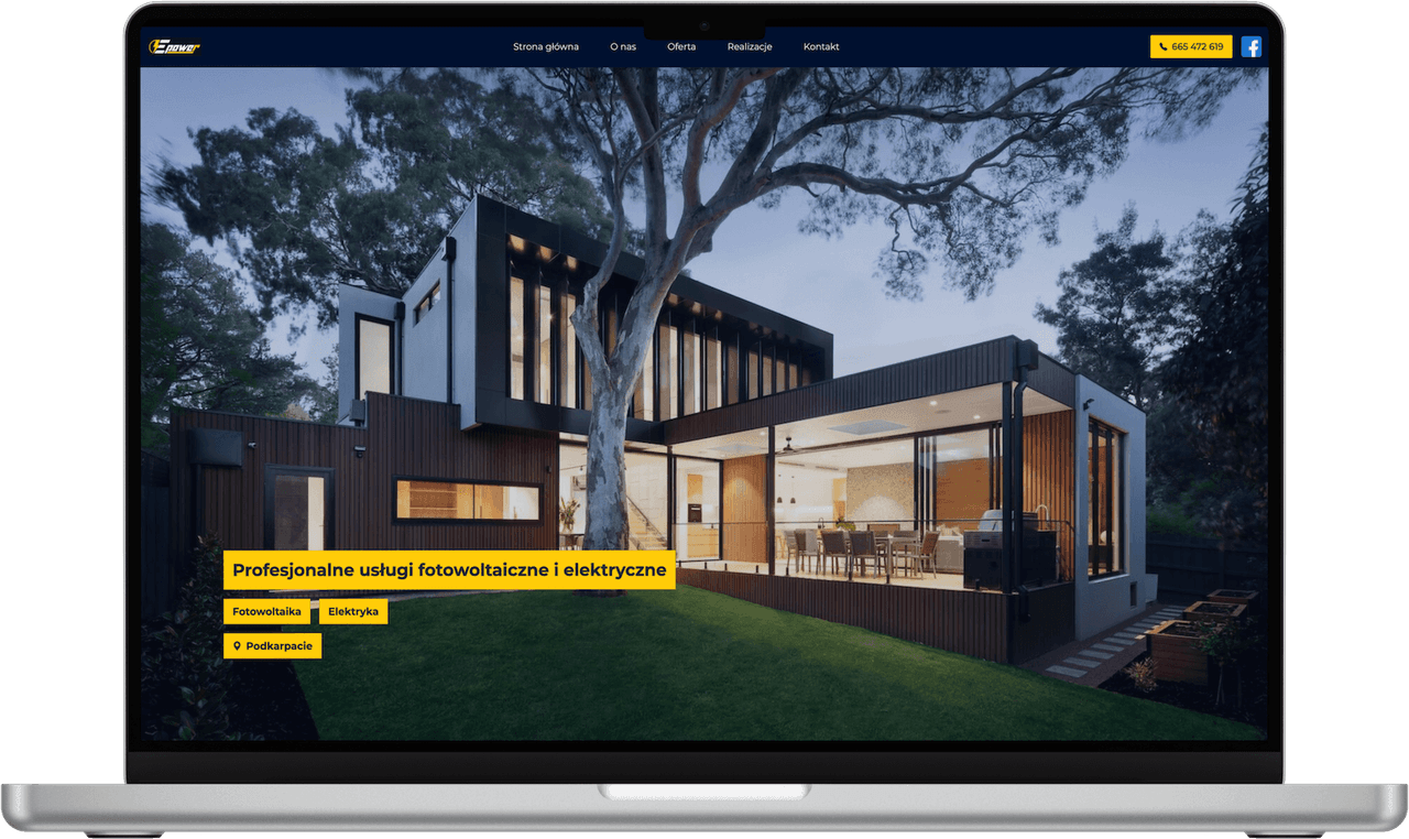 ePower Usługi Elektryczne — widok desktop