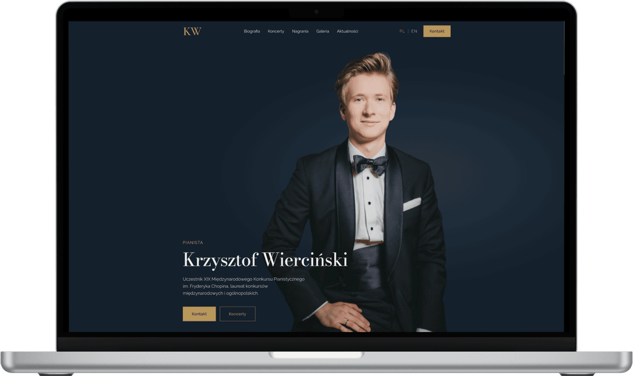 Pianista Krzysztof Wierciński, widok desktop