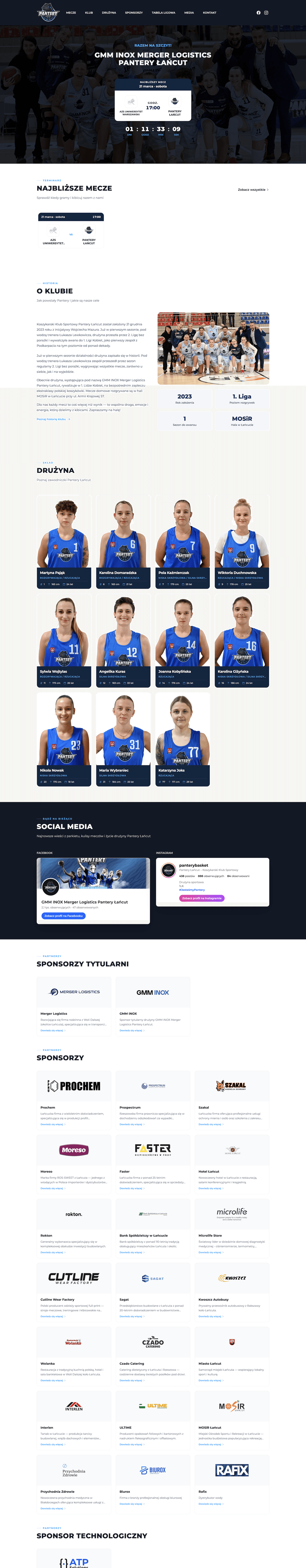 Pantery Łańcut — pełny widok strony