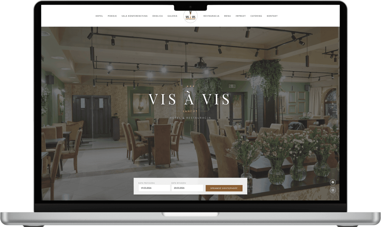 Hotel i Restauracja Vis à Vis Łańcut — widok desktop