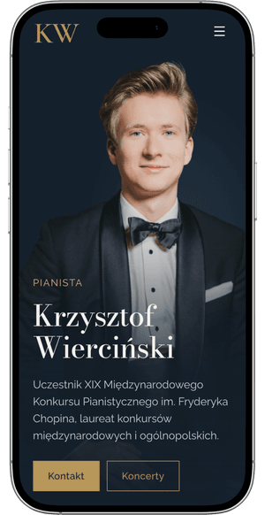 Pianista Krzysztof Wierciński, widok mobile