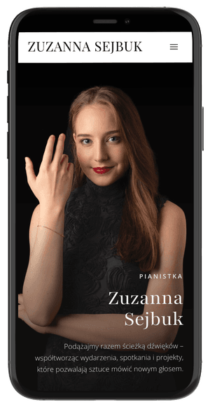 Pianistka Zuzanna Sejbuk — widok mobile